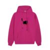 Yellow Hoodie With Retro Cat Print