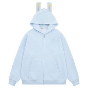 Blue Graphic Casual Hoodie
