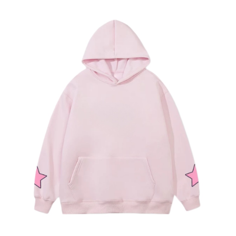 Star Creative Design Hip-Hop Hoodie – Pink